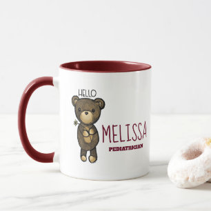 Mug Cute Ours Brown tenant une Fleur Jaune Personnalis