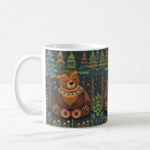 Mug Cute Ours Zen dans Woods Faune Animale Nature Art
