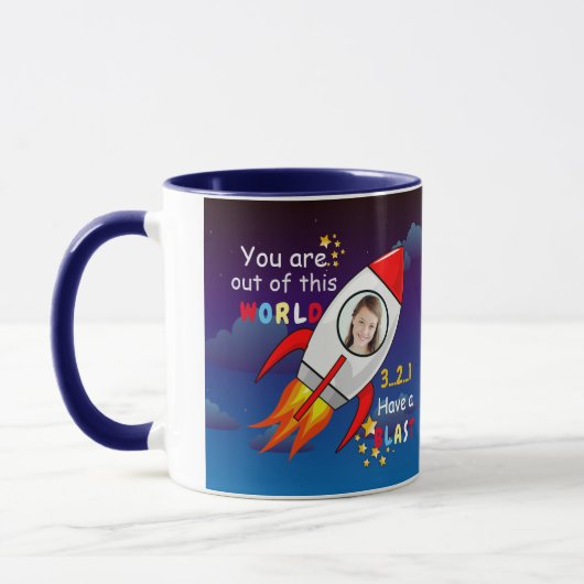 Mug Cute Outer Space Rocket Ship Blast Off Birthday (Gauche)