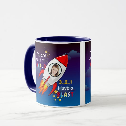 Mug Cute Outer Space Rocket Ship Blast Off Birthday (Devant gauche)