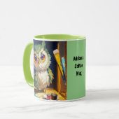 Mug Cute Owl Acrylique et coups de couteau Palette (Devant gauche)