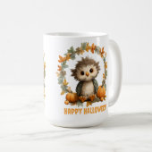 Mug Cute Owl Citrouille Halloween design heureux (Devant droit)