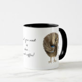 Mug Cute Owl Funny Love Script Nom personnalisé (Devant droit)