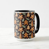 Mug Cute pain d'épices de Noël et Motif d'arbre (Devant droit)