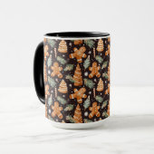 Mug Cute pain d'épices de Noël et Motif d'arbre (Devant gauche)