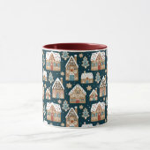 Mug Cute pain d'épices Maisons et biscuits Noël bleu (Centre)