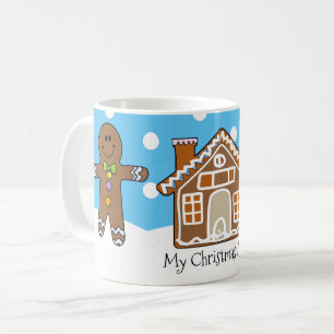 Mug Cute pain d'épices personnalisé Noël bleu