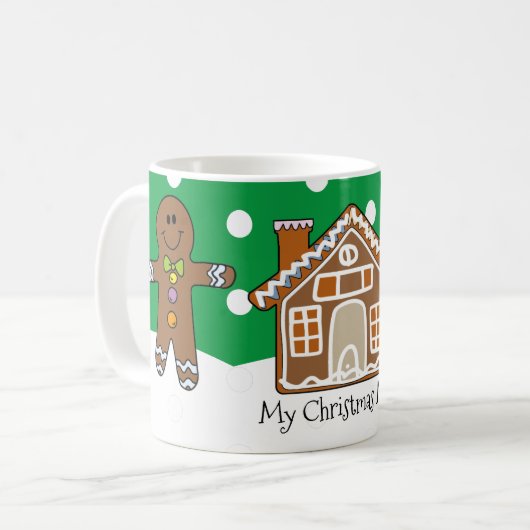 Mug Cute pain d'épices personnalisé Noël vert (Devant gauche)