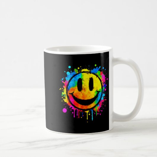 Mug Cute Paint Splash Happy Smile Face 70s Tie Dye Smi (Droite)