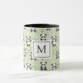 Mug Cute Panda Bear Bamboo Kawaii Animals Monogram (Centre)