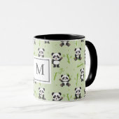 Mug Cute Panda Bear Bamboo Kawaii Animals Monogram (Devant droit)