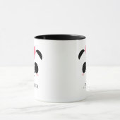 Mug Cute panda face rose ruban personnalisé (Centre)