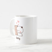 Mug Cute Panda faire un câlin, Nom personnalisé (Devant gauche)