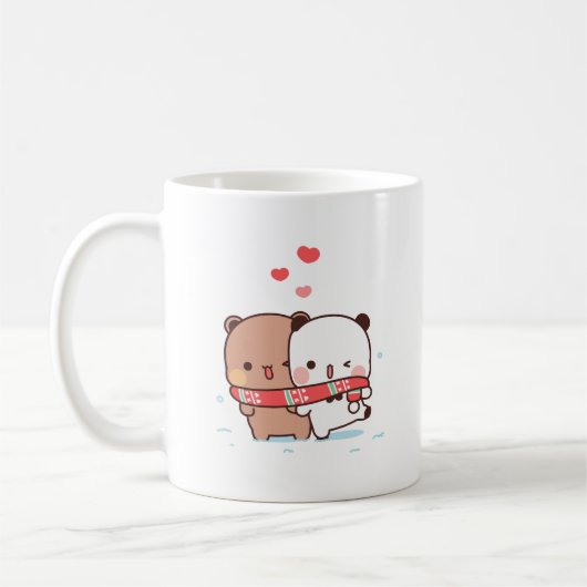Mug Cute Panda ours couple hugin, bubu et dudu amour (Gauche)