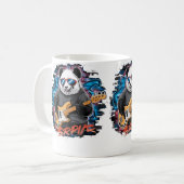 Mug Cute Panda Playing Bass Guitar Animal Playing Guit (Devant gauche)