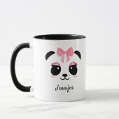 Mug Cute panda visage rose cils personnalisés (Gauche)