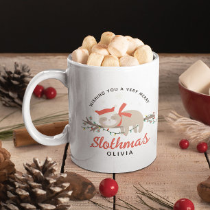 Mug Cute Paresseux Noël Enfants Personnalisé