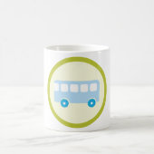 Mug Cute Pastel Blue School Bus Icon (Centre)