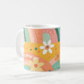 Mug Cute Pastel Blush Turquoise Boho Fleurs et Arc-en- (Devant gauche)