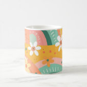 Mug Cute Pastel Blush Turquoise Boho Fleurs et Arc-en- (Centre)