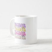 Mug Cute Pastel Bold Enseignant Super (Devant gauche)