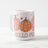 Mug Cute Pastel Bonjour Citrouille (Devant gauche)