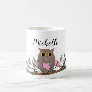 Mug Cute Pastel Chouette Coeur Rose Sur Branche Person
