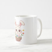 Mug Cute Pastel Easter Bunny Basket Illustration (Devant droit)