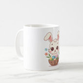 Mug Cute Pastel Easter Bunny Basket Illustration (Devant gauche)