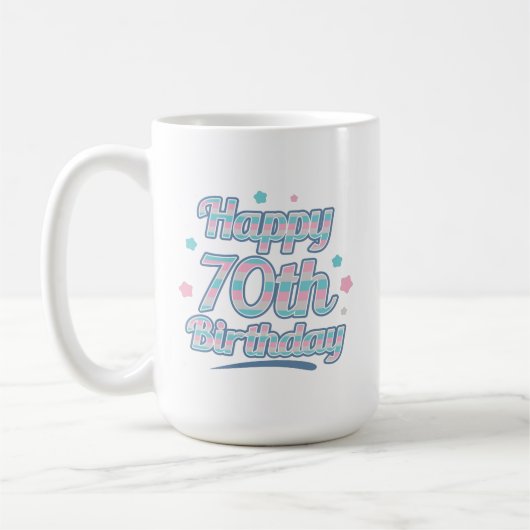 Mug Cute Pastel Fête le 70e anniversaire (Gauche)