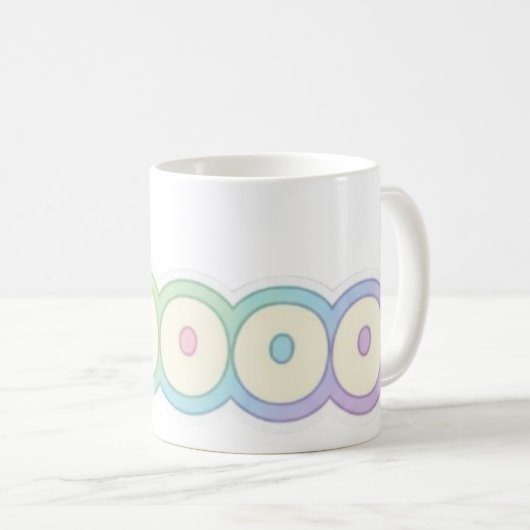 Mug Cute Pastel HOOOO Text design  (Devant droit)