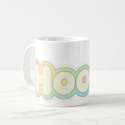 Mug Cute Pastel HOOOO Text design  (Devant gauche)