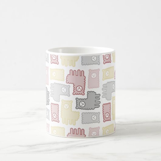 Mug Cute Pastel Llama Puzzle Pattern (Centre)