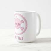 Mug Cute Pastel Pink Skull with Bow and Crossbones Des (Devant droit)