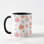 Mug Cute Pastel Rose et Pêche Citrouille Halloween (Gauche)
