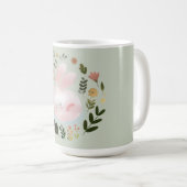 Mug Cute Pastel Spring Bunny Floral Wreath Nursery Art (Devant droit)