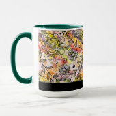 Mug Cute Pastel Tons Floral Design Style Doodé (Gauche)