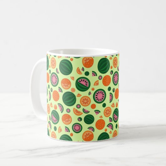 Mug Cute pastèque Orange Motif de fruits d'été (Devant gauche)