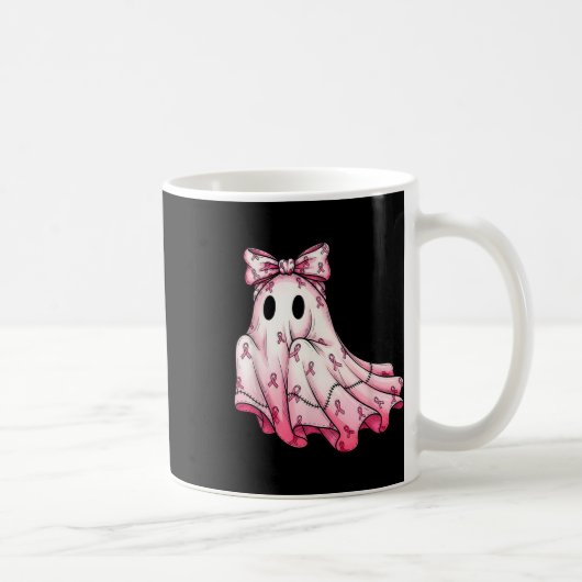 Mug Cute Patchwork Ghost Pink Ribbon Cancer du sein Aw (Droite)