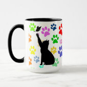 Mug Cute Paw Motif et Chat Chasing un papillon (Gauche)