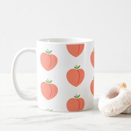 Mug Cute Pêche Motif de fruits colorés (Avec donut)