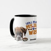 Mug Cute Peeking Boxer Chien Vous Faites Mon Wag De Qu (Devant gauche)