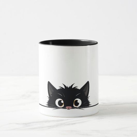 Mug Cute Peeking Chat noir (Centre)