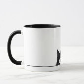Mug Cute Peeking Chat noir (Gauche)