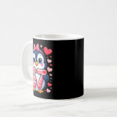 Mug Cute Penguin 67 Six Seven Valentine Hearts 6 7 Mem (Devant gauche)