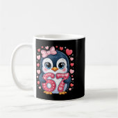 Mug Cute Penguin 67 Six Seven Valentine Hearts 6 7 Mem (Gauche)