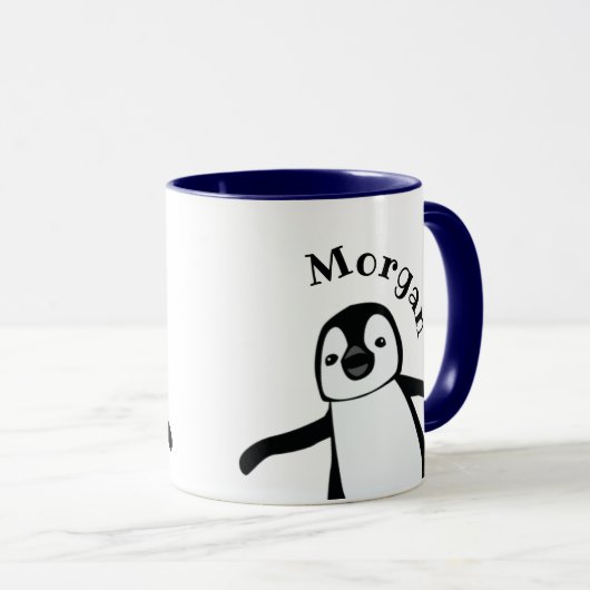 Mug Cute Penguin Fun Name Personalized (Devant droit)
