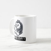 Mug Cute Penguin joue à un jeu vidéo - Jour du jeu (Devant gauche)