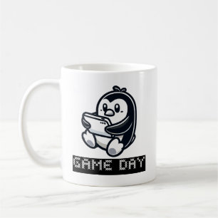 Mug Cute Penguin joue à un jeu vidéo - Jour du jeu