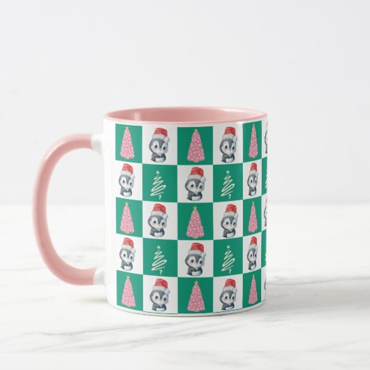 Mug Cute Penguin Père Noël Joyeuse fête de Noël (Gauche)